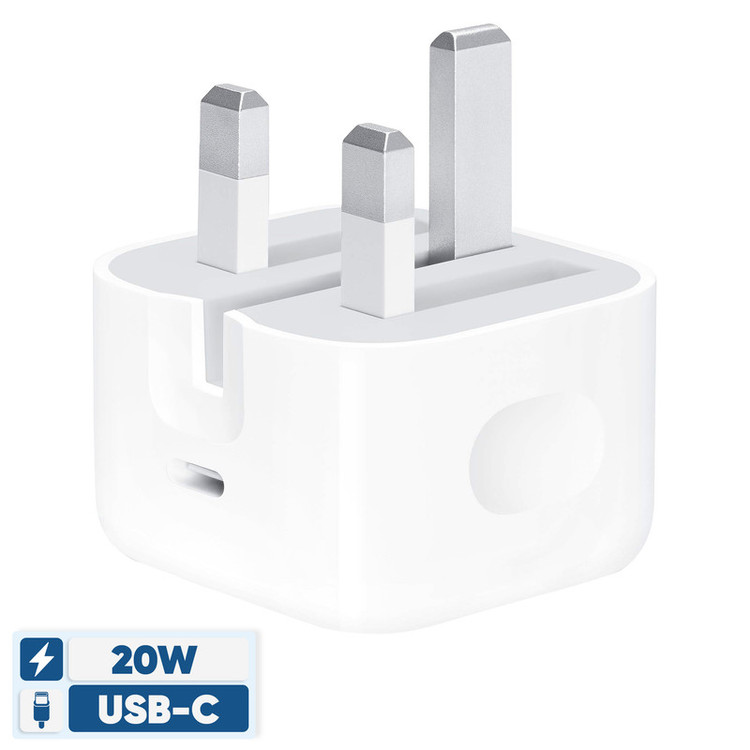 شارژر دیواری سه پین 20 وات USB-C اپل اصل